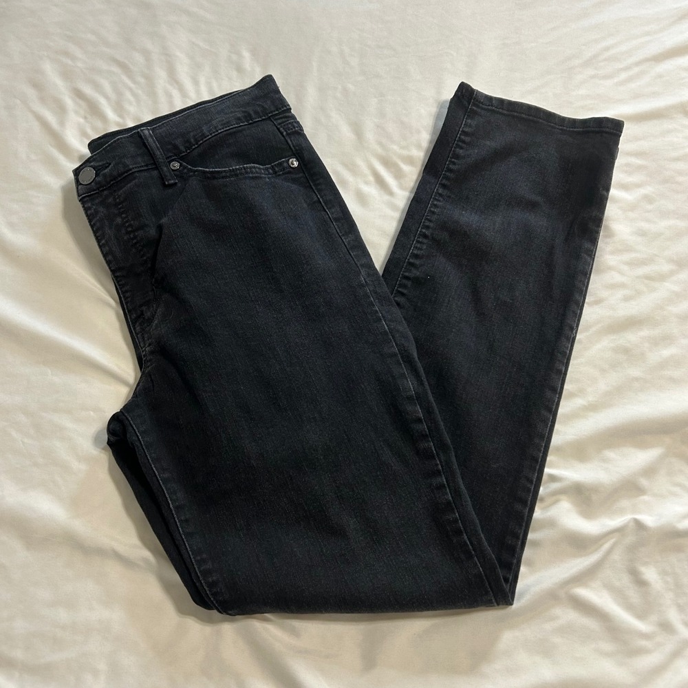 Code Bleu Chelsea Classic Straight Jeans Black Denim Womens 8 Average High Rise